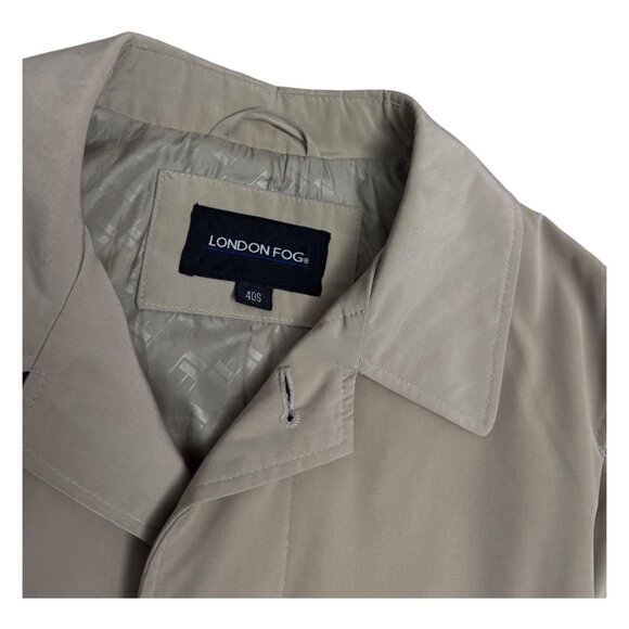 LONDON FOG Designer Business Casual Rain Trench Coat Jacket Mens 40S Medium - Picture 5 of 5
